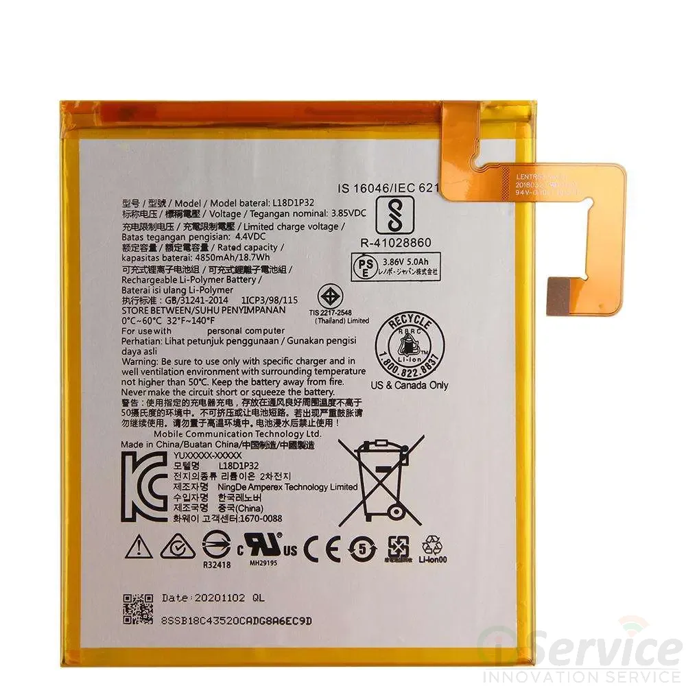 Battery for Lenovo Smart Tab M10 2nd Gen (ZA6S0003IN) LTE