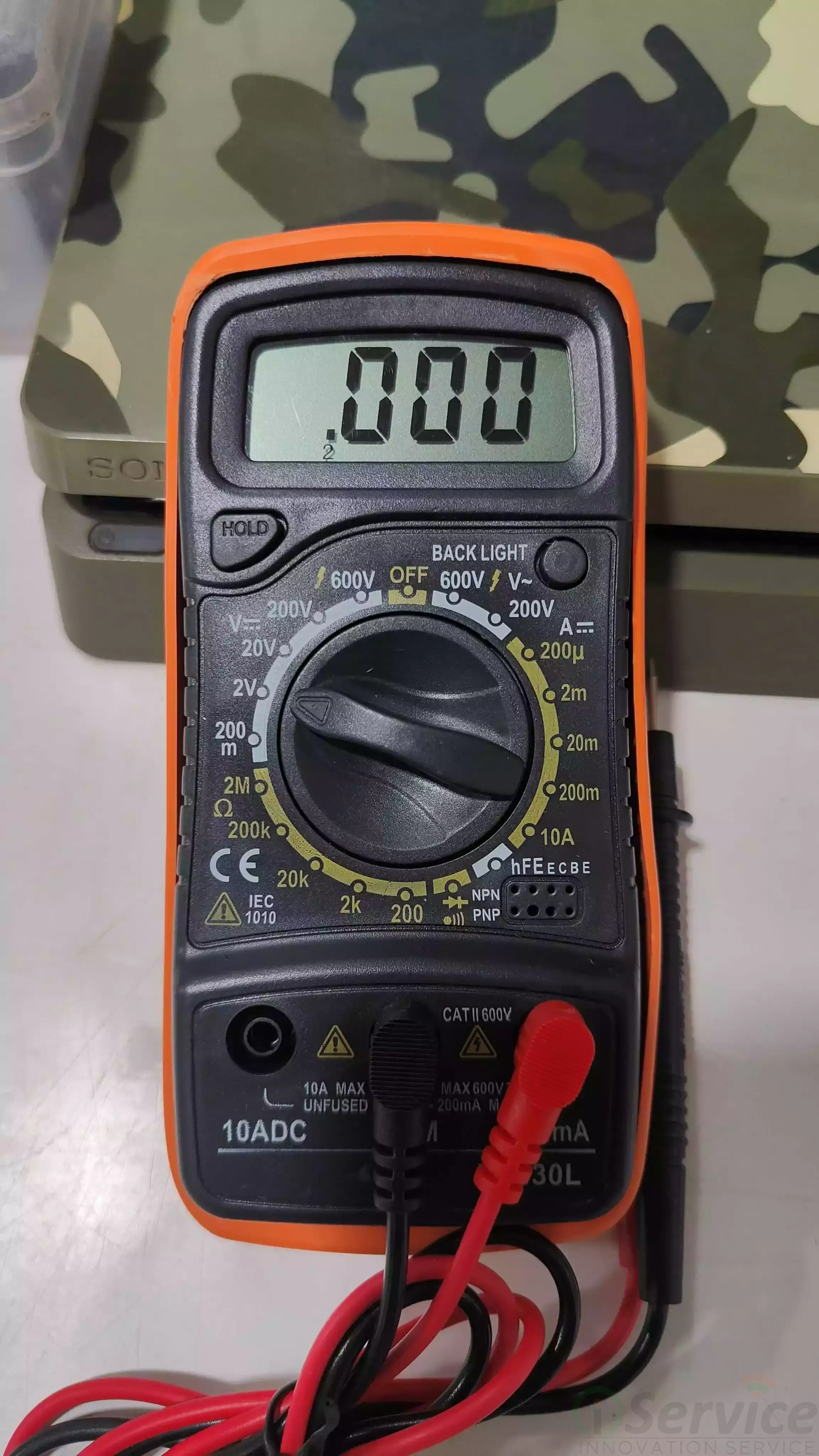 Battery Voltage Check (Multimeter)